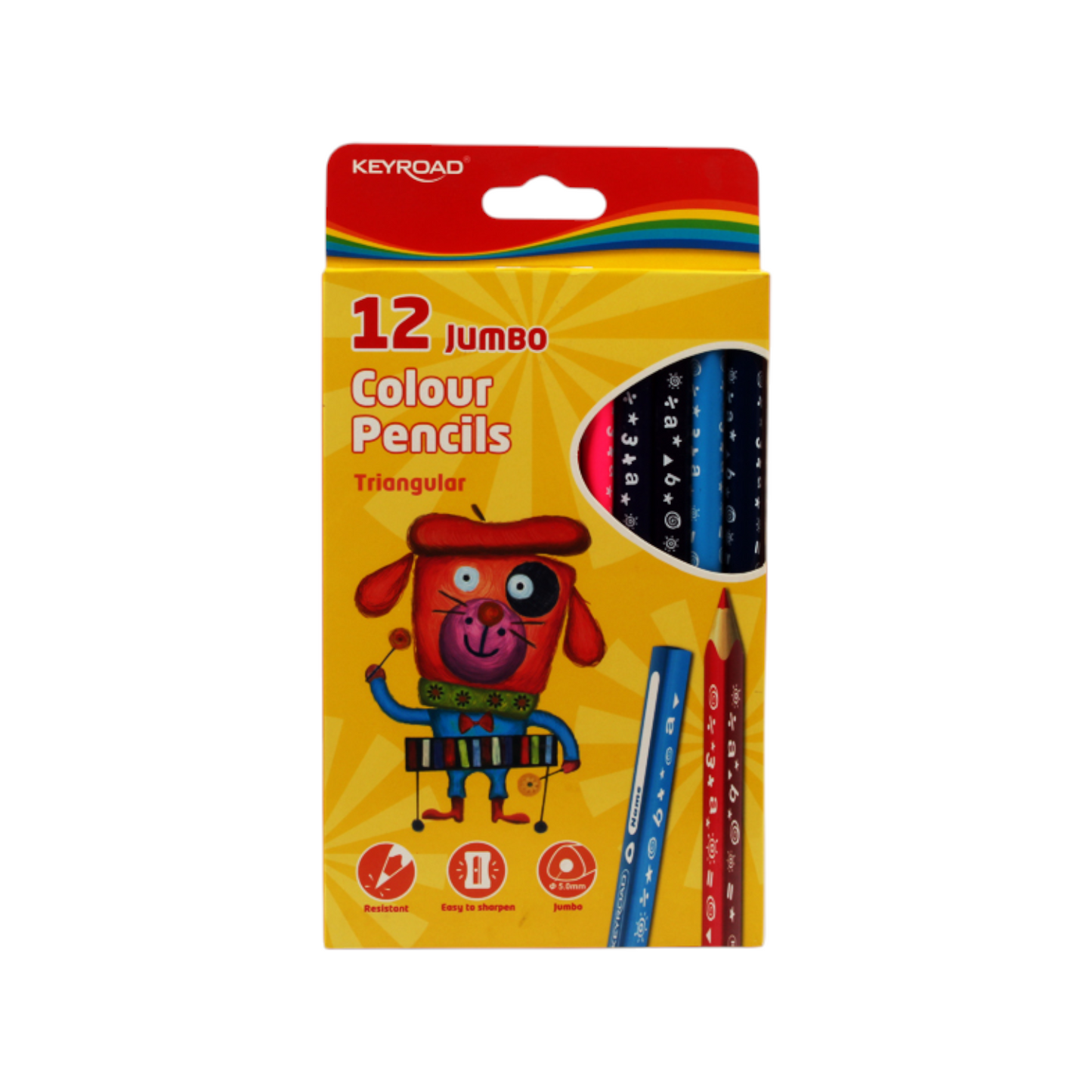 Wooden Pencils Medical triangle 12 colors jumbo Keyroad Model KR971349