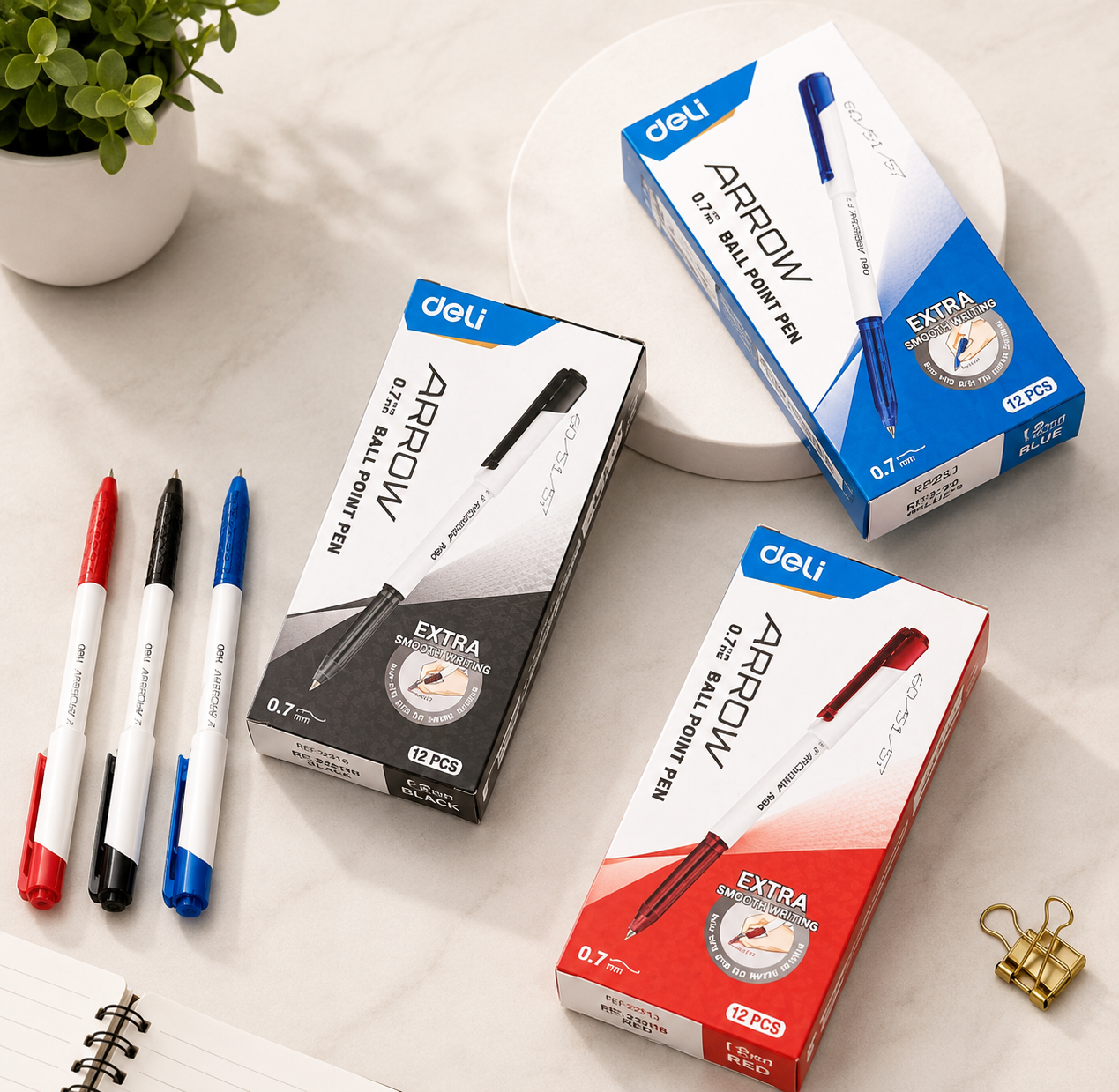 Deli Arrow Ball Point Pen Pack Of 12