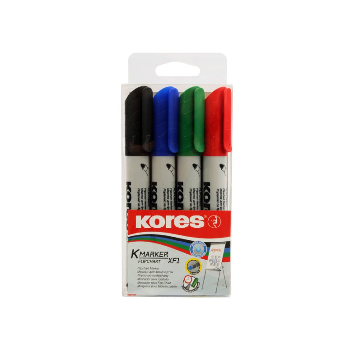 Marker Pen set – Round tip 4 Colors XF1 Kores Model 21344