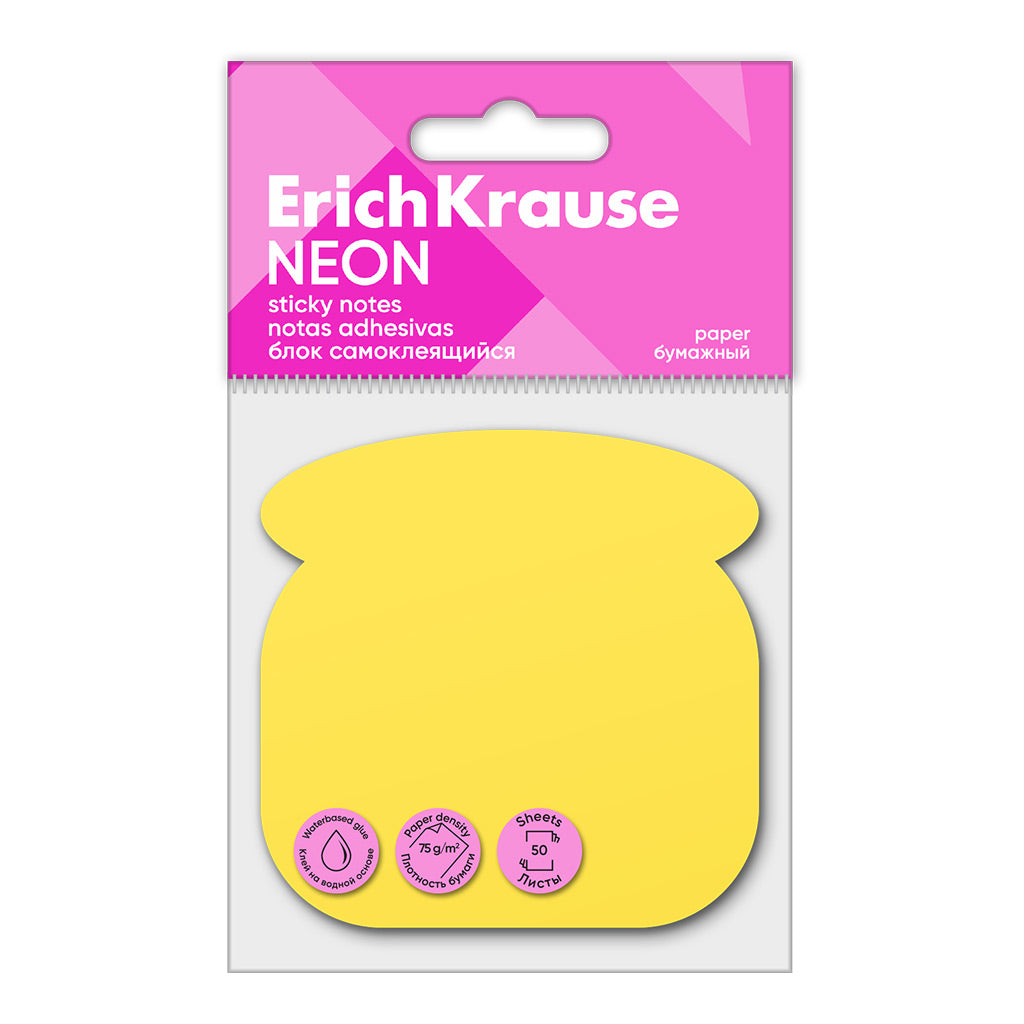 Erich Krause Sticky Notes - Neon Phone Shape 50 Sheets
