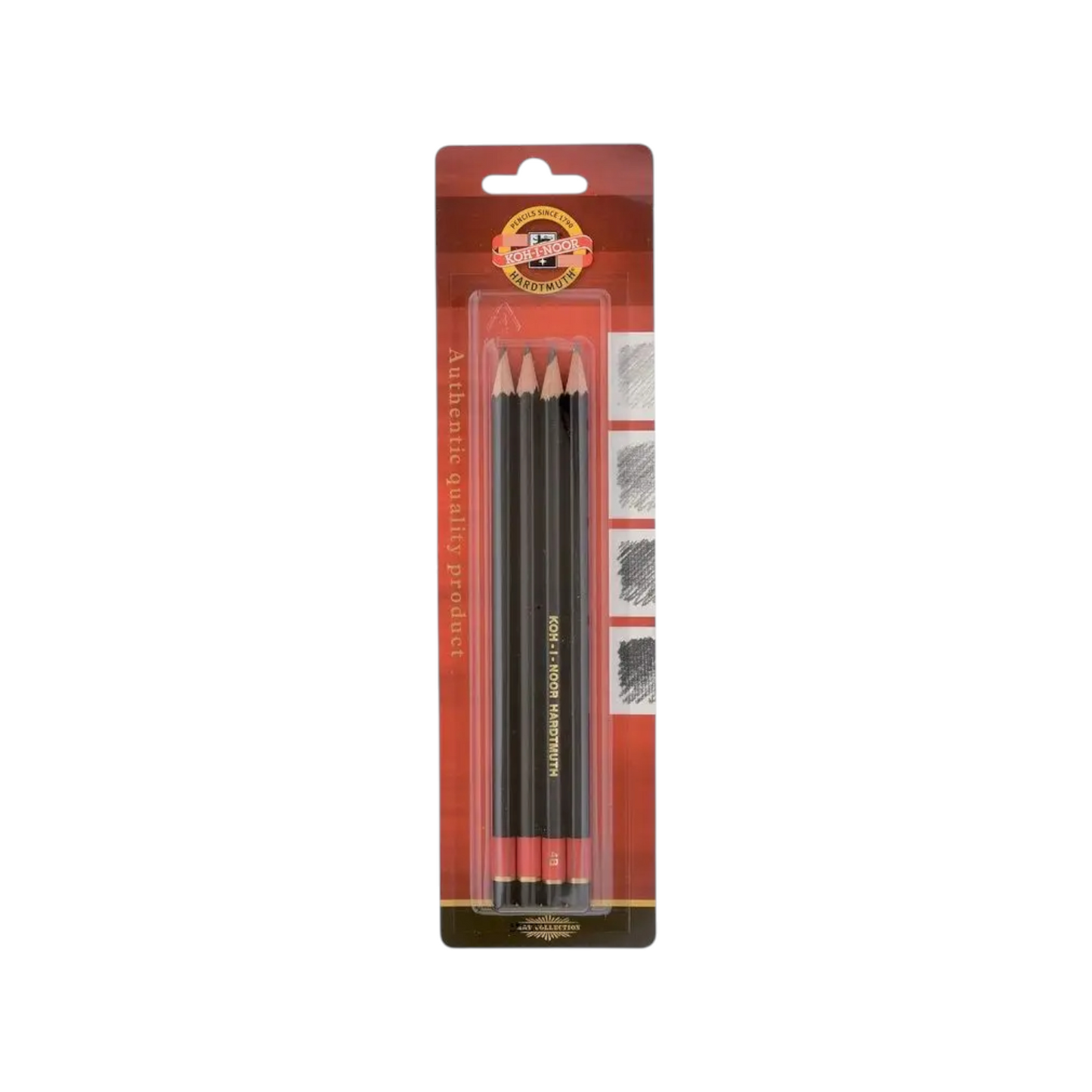 KOH-I-NOOR 4 Crayons Graphite (2B-4B-6B-8B)