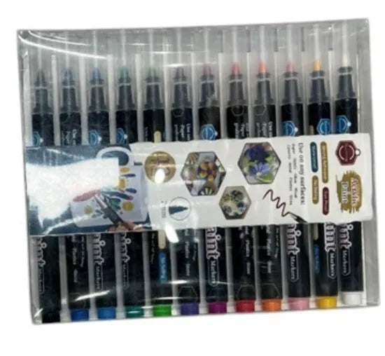 Acrylic Pen Set 12 Colors - Keep Smiling Model APM-12