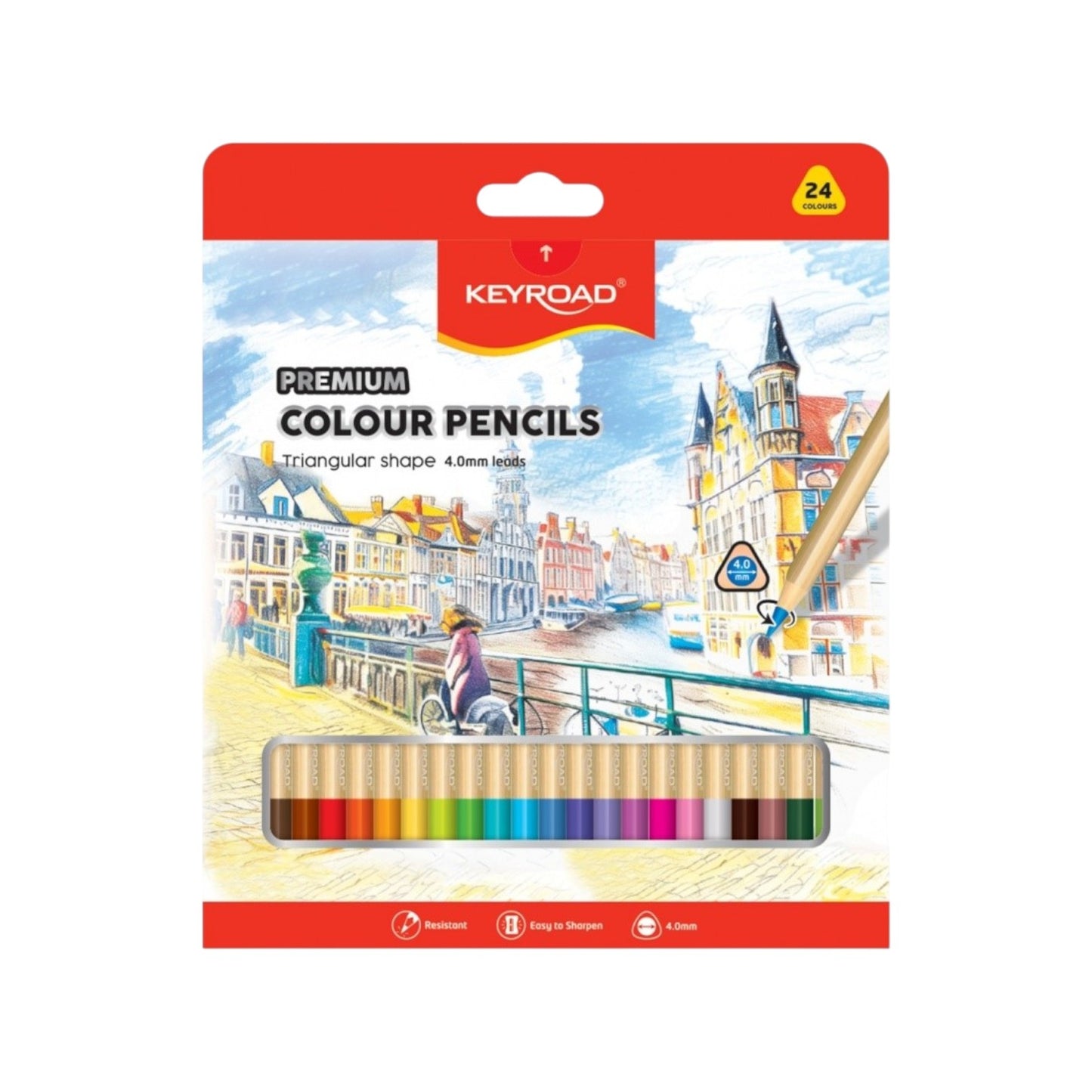 Premium Colored Pencil Set 24 Colors - Keyroad Model KR973349