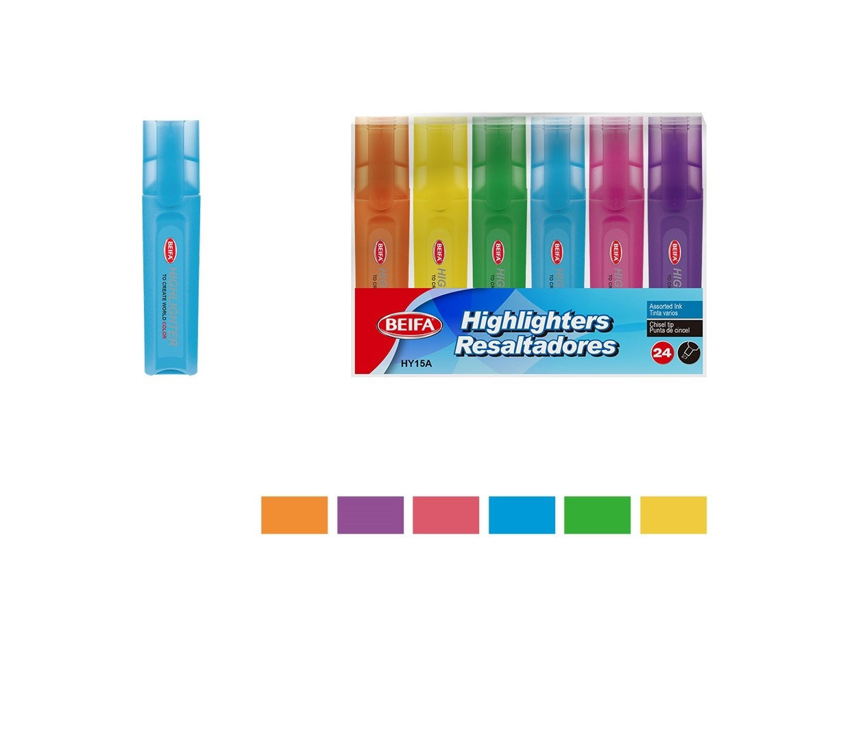 Beifa Fluorescent Chisel Pen – Model HY15A-24V1