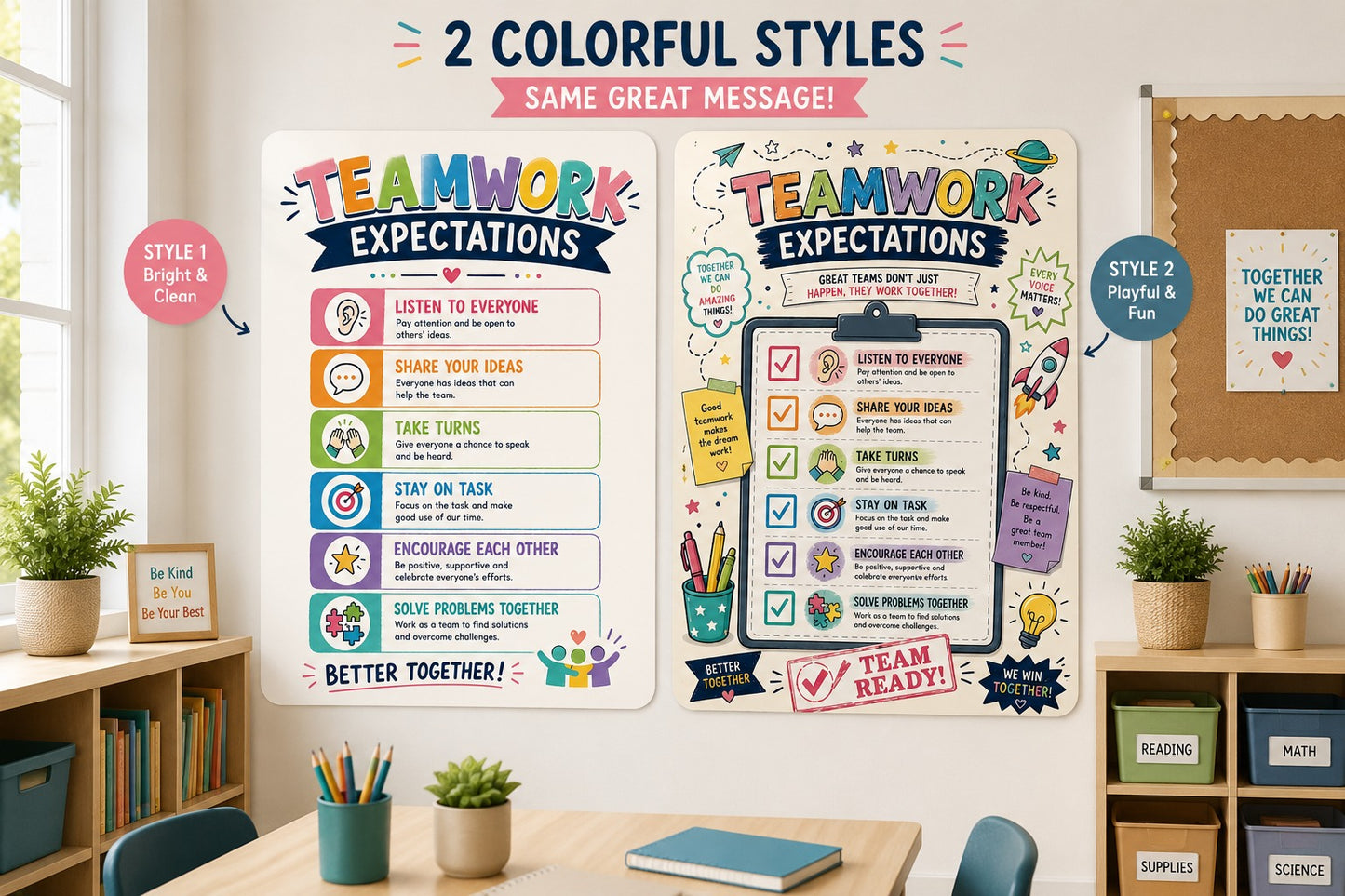 Teamwork Expectations Classroom Poster