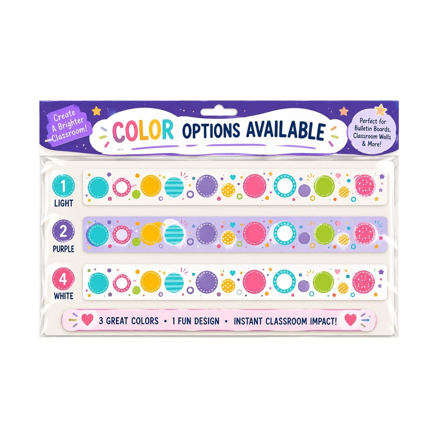 Colorful Circles Bulletin Board Border - Pack of 12 ( 8 m )