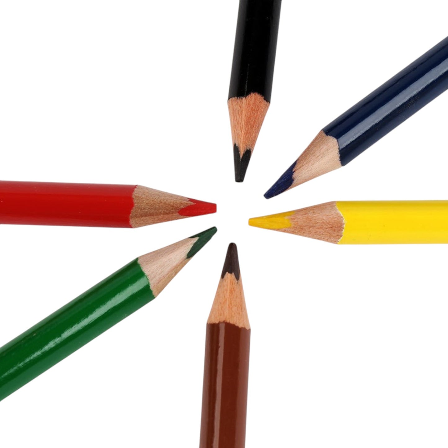 Wooden Pencils, triangle, Set of 6 Colors, Kores