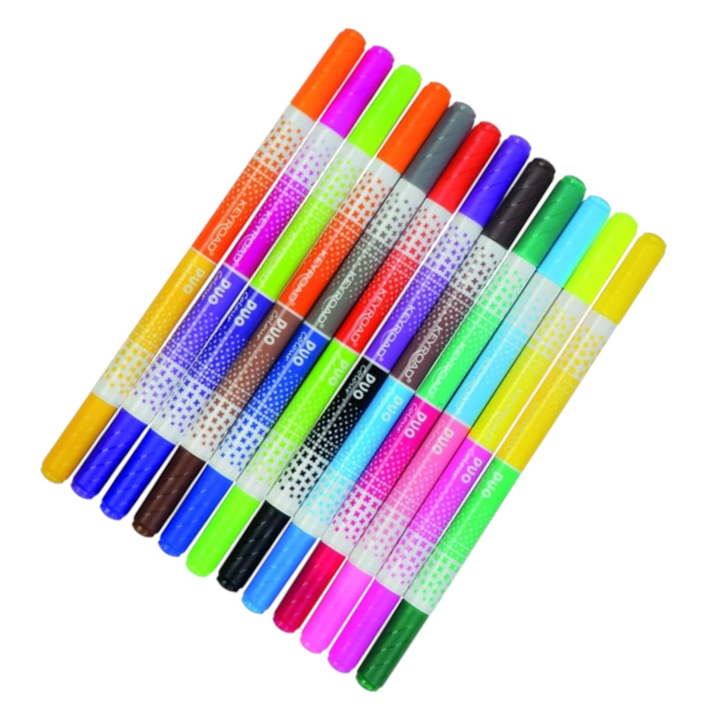 Keyroad Double-Tip Markers - 12 Pens, 24 Colors - Model KR972435