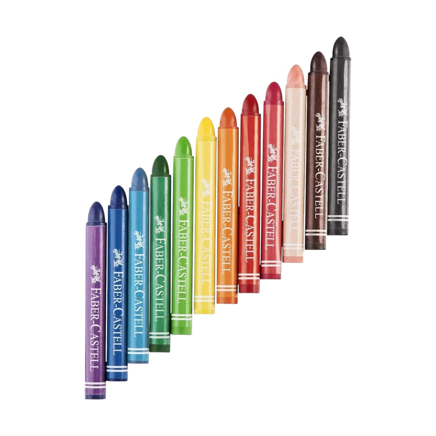 Faber Castell 120037 Jumbo Wax Crayons, 12 Colors