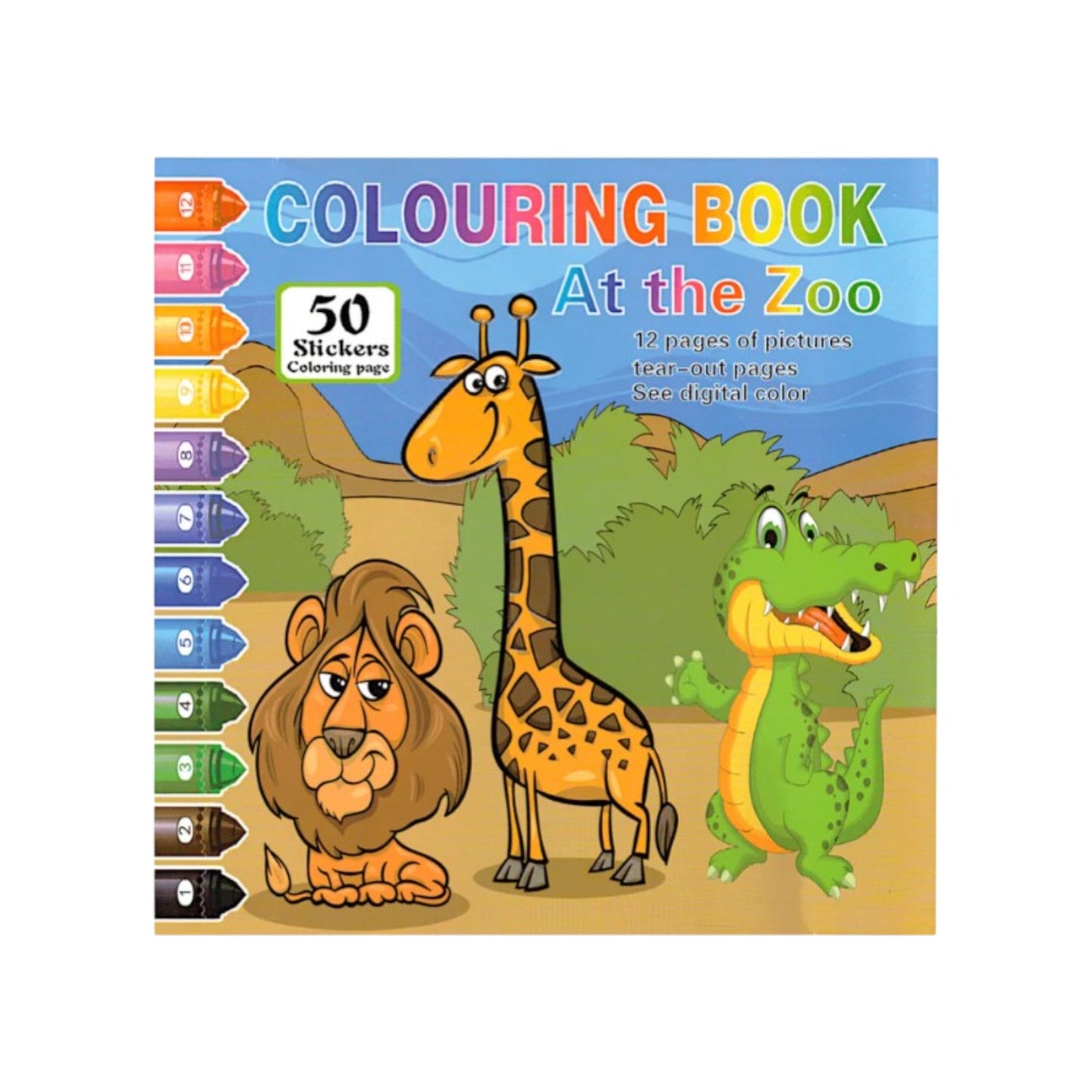 Kids Coloring Book 6 Pictures + 50 Stickers