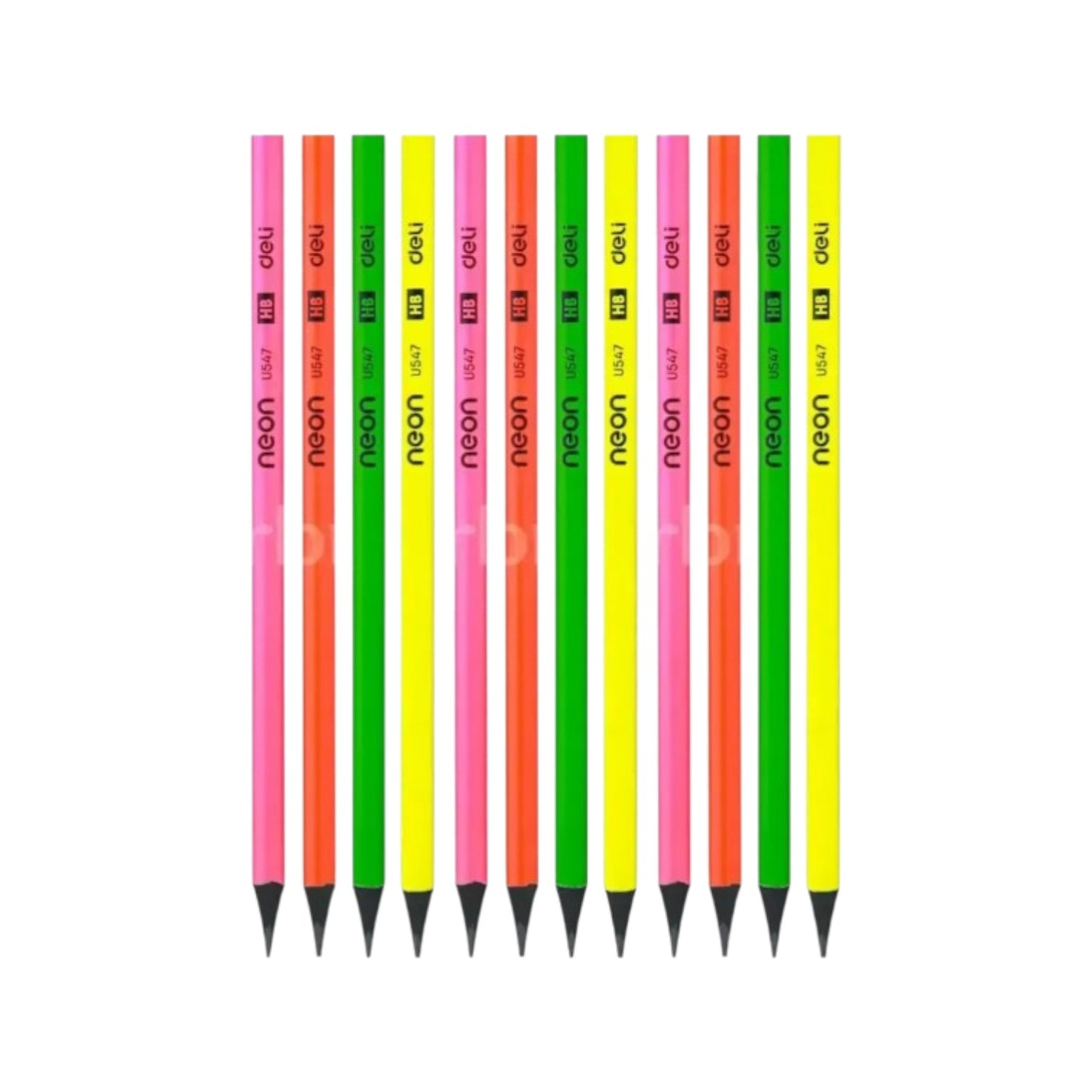 Deli 12 Pieces Triangle HB Pencil Set, Colors