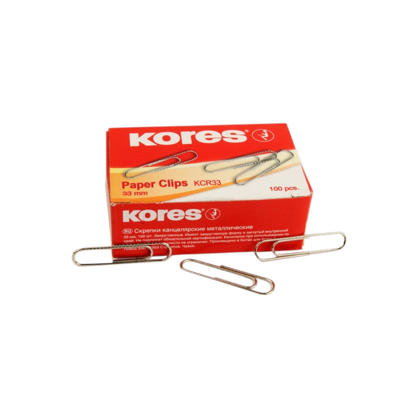 Paper Clips, 33mm, round, Box of 100 pcs, KCR33