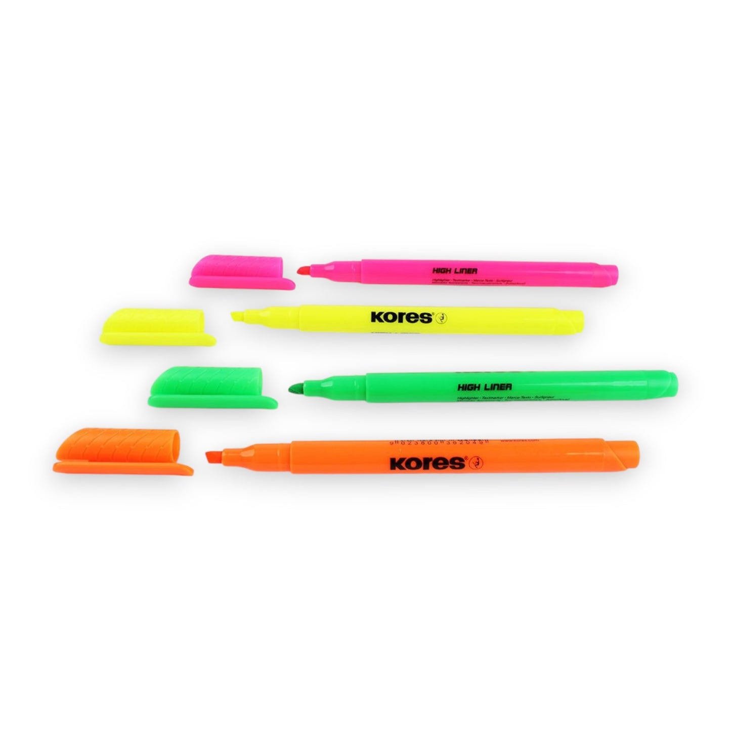 Phosphorous Chisel Thin Tip 4 Colors Kores High Lighter Pens Set