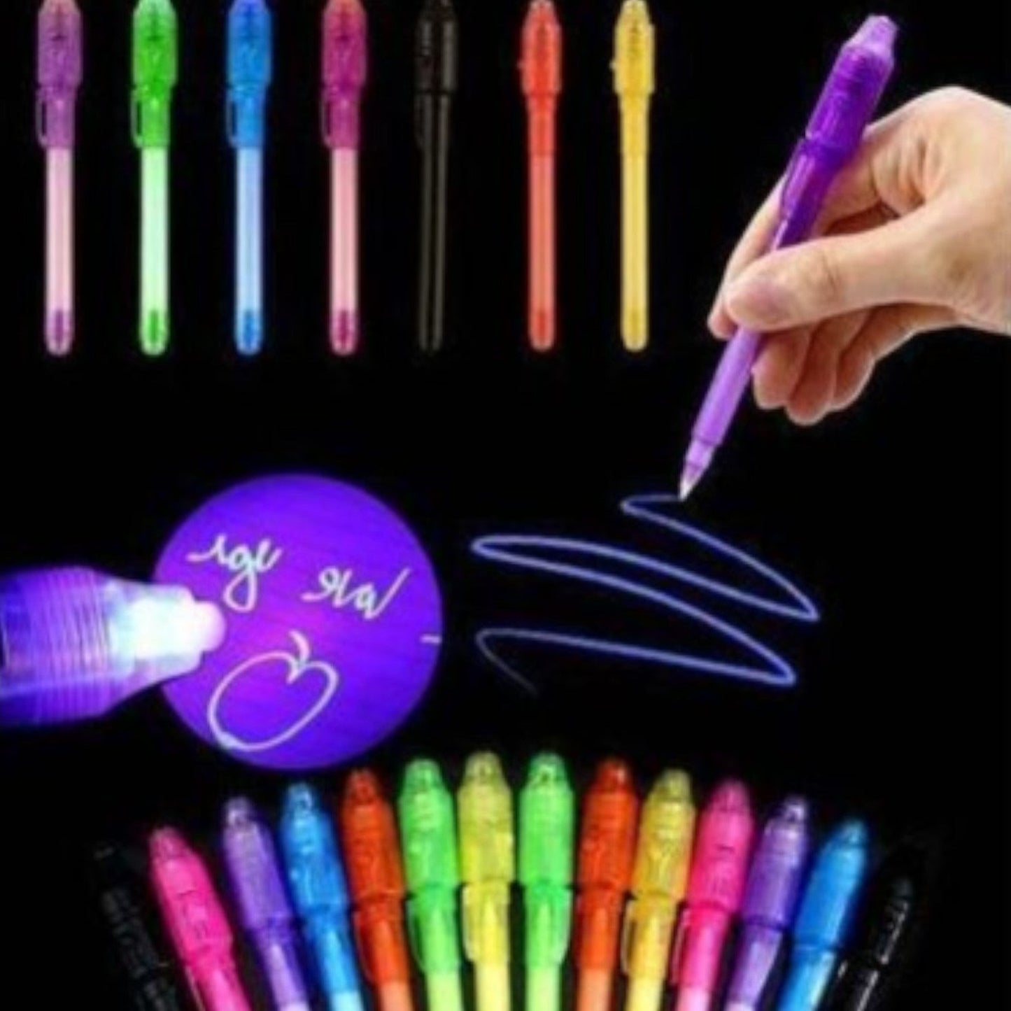 Fancy Cute Cartoon Magic 1 Pen spy Uv Light Invisible Ink Pen for Kids
