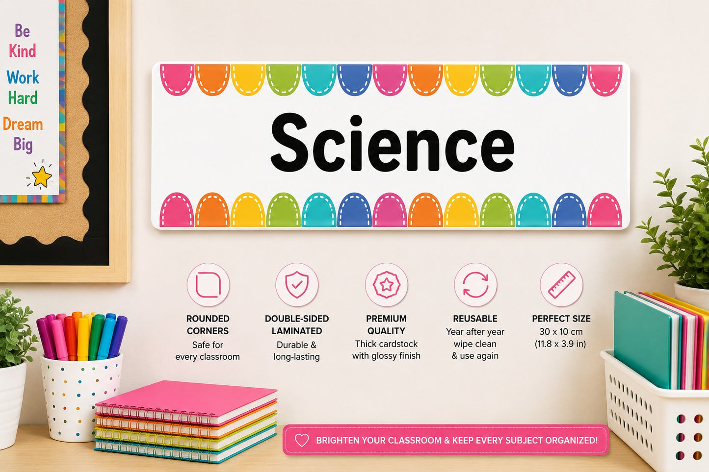 Rainbow Subject Labels – Set of 8