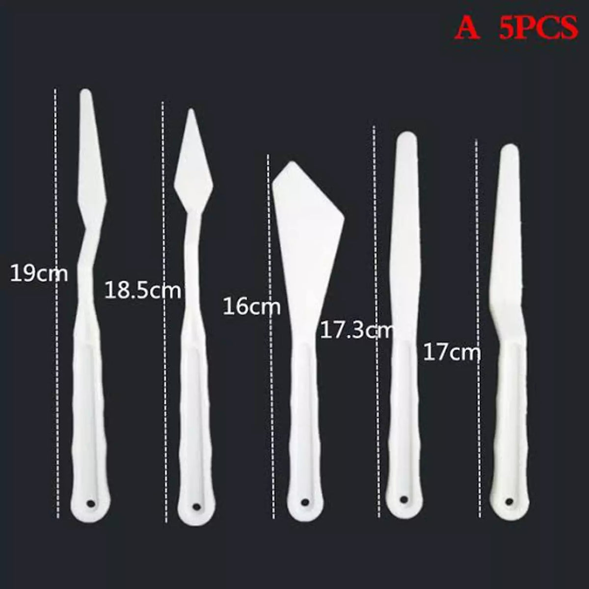 Plastic Painting Palette Knife Set, 6 Pcs Black