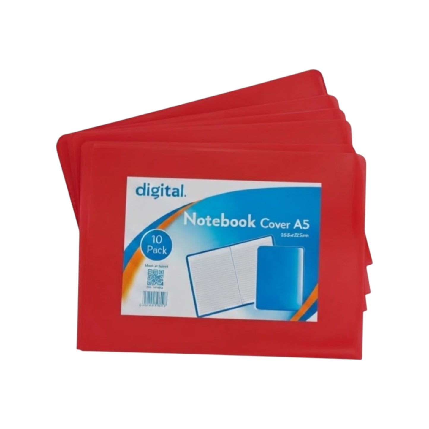 Digital School Notebook Plastic Cover, A5 (14.85 x 21cm), Pack of 10