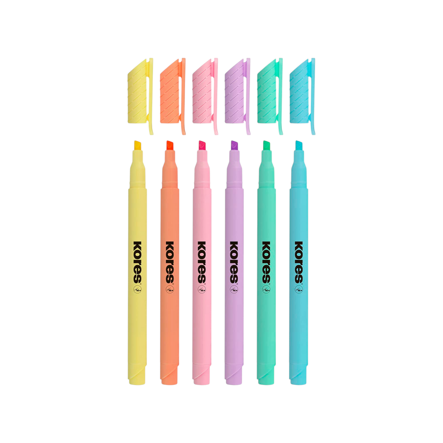 Kores Highlighter Fine Pastel MIX chisel 6 colors 36246