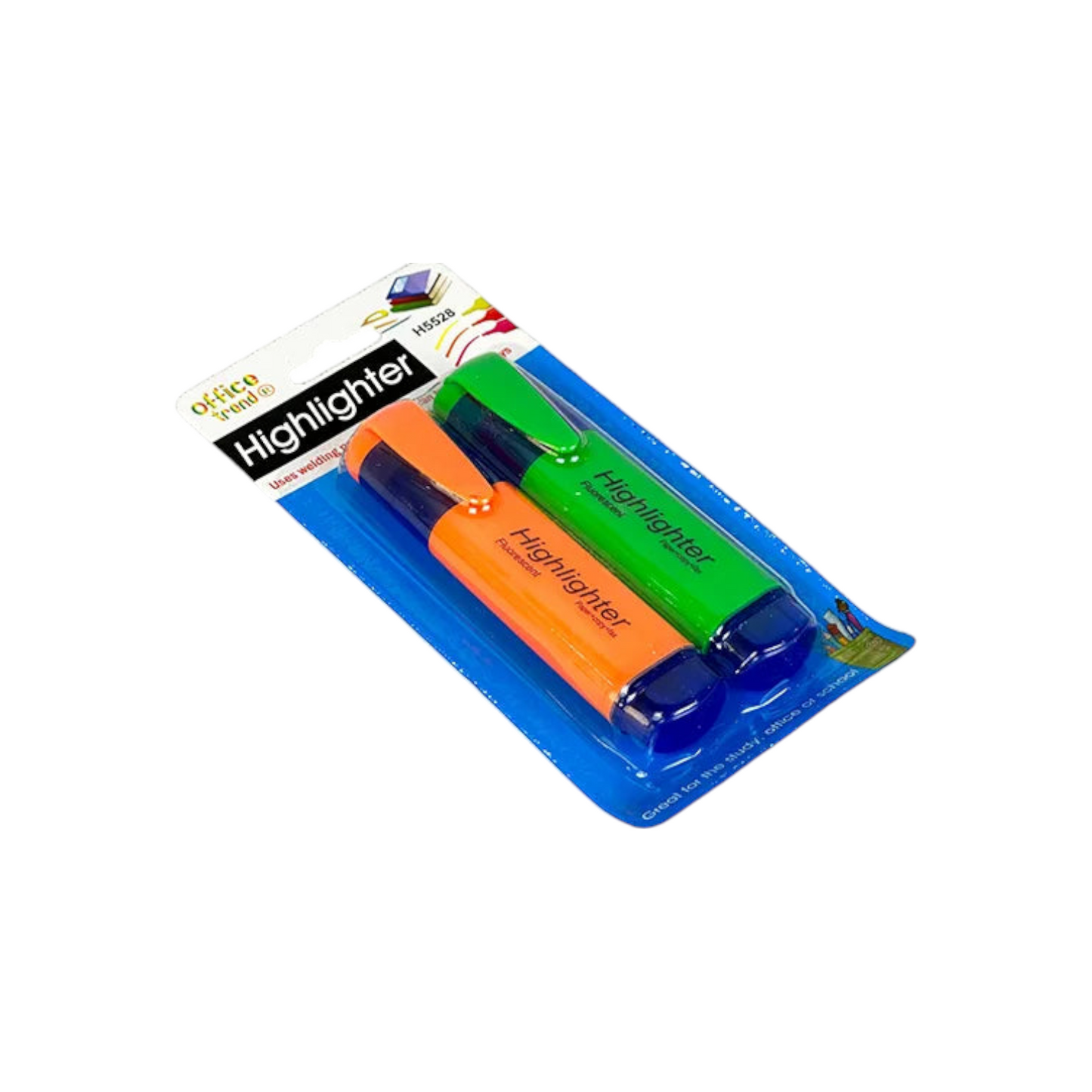 Fluorescent Pens Set of 2 Orange and Green 4mm