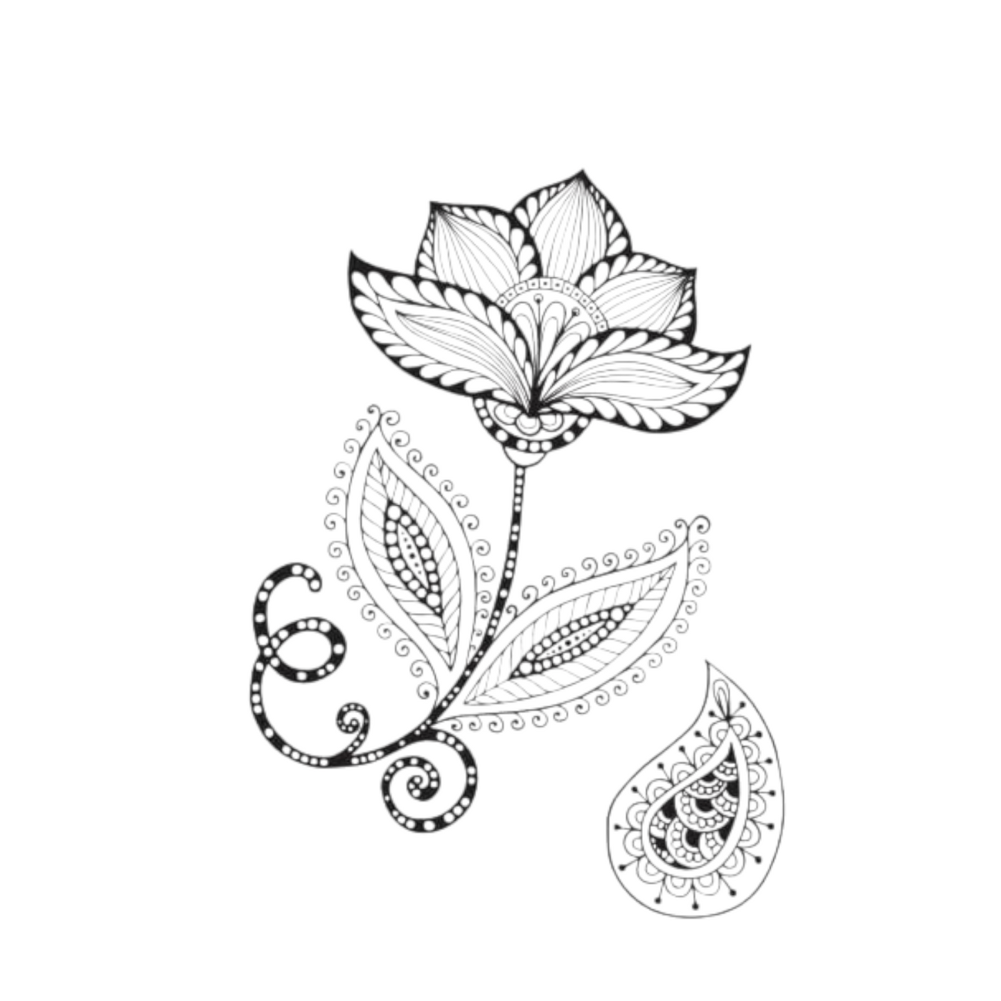 Flowers & Butterflies Coloring Book - 50 Pages A4 Size