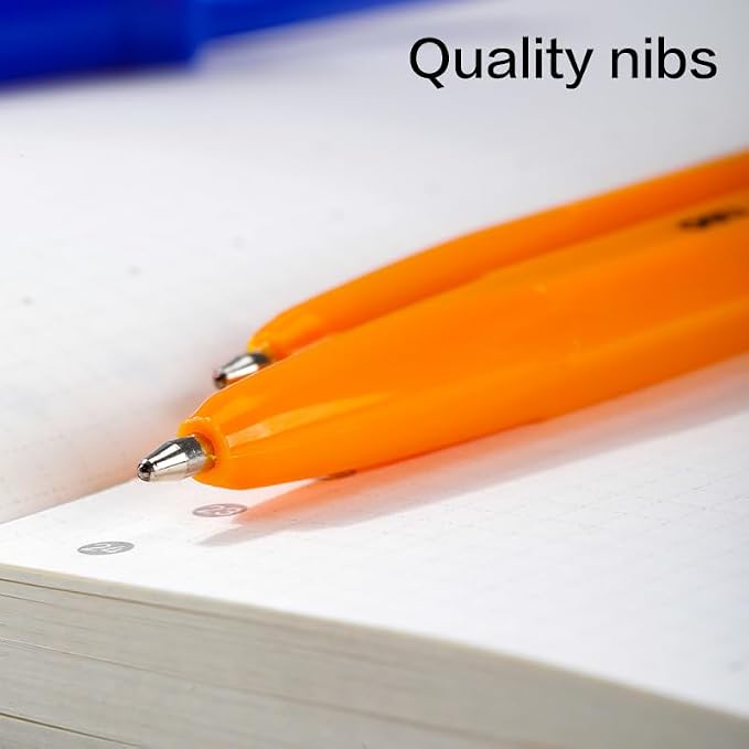 Deli Blue Ink Finepoint Ballpoint Pen, 0.7 mm Tip Size - Pack of 5
