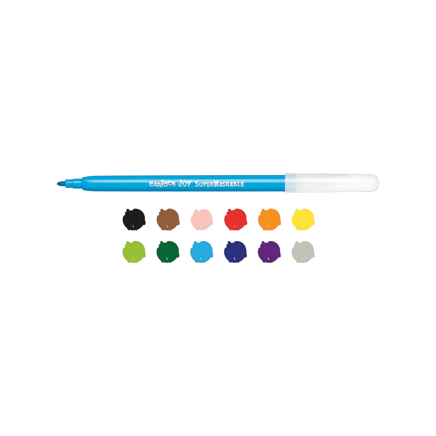 Carioca Super Washable Fine Nib Color Markers - Set of 12