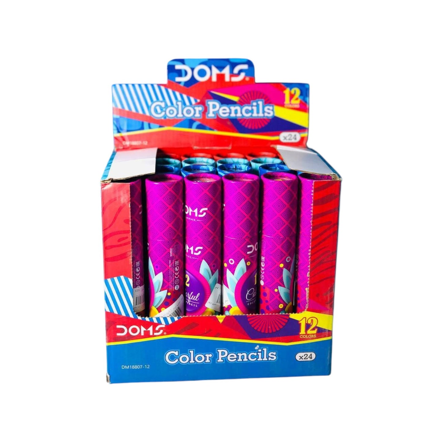 Doms Colors 24 Long Colors Pencils in a Round Tin Box