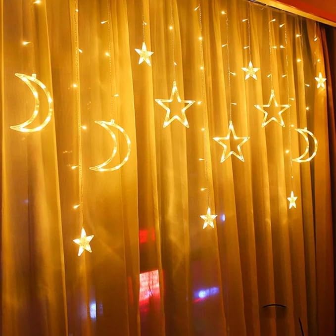 Ramadan Decoration Curtain Star Moon Curtain 3M * M LED Light Up