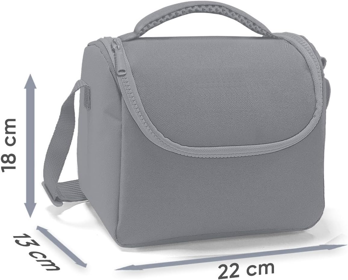 Coral High Kids Black Gray Gamer Patterned Thermo Lunch Bag