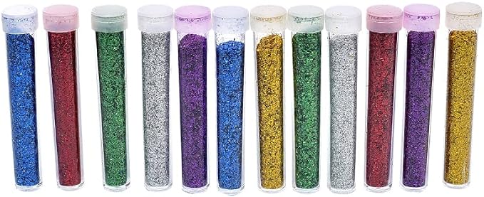 Glitter Pack of 12 Pieces For Drawing, Crafts And Arts