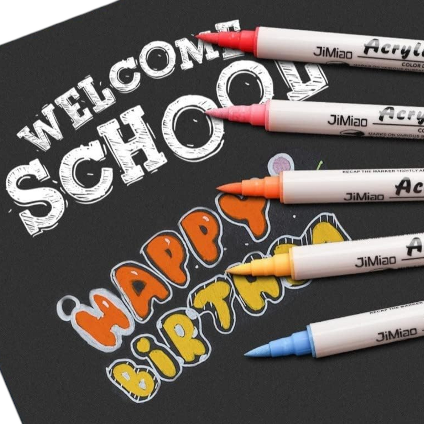 Set of 12 - 24 - 36 Acrylic Paint Pens, Metallic Colors