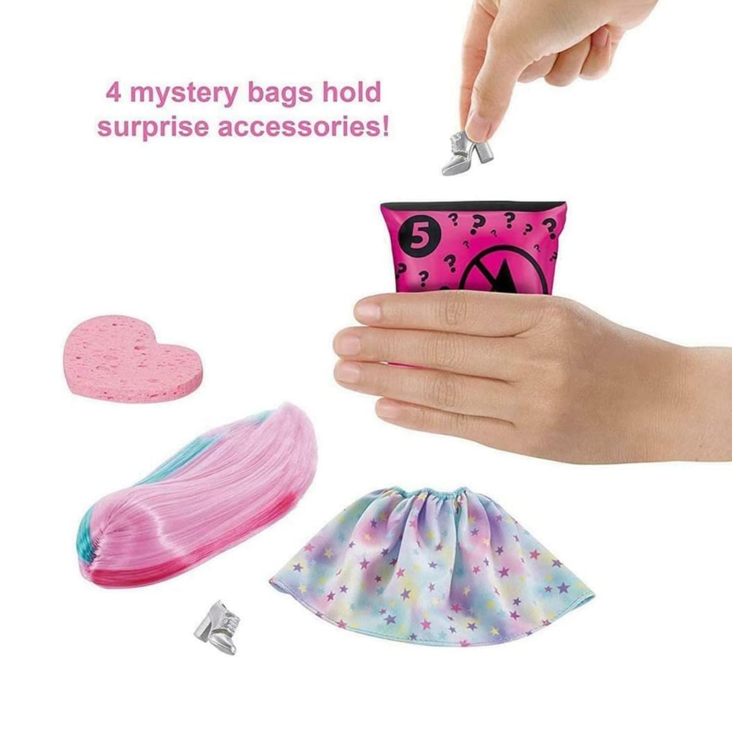 Color Reveal Doll with 7 Surprises 4 Mystery Bags
