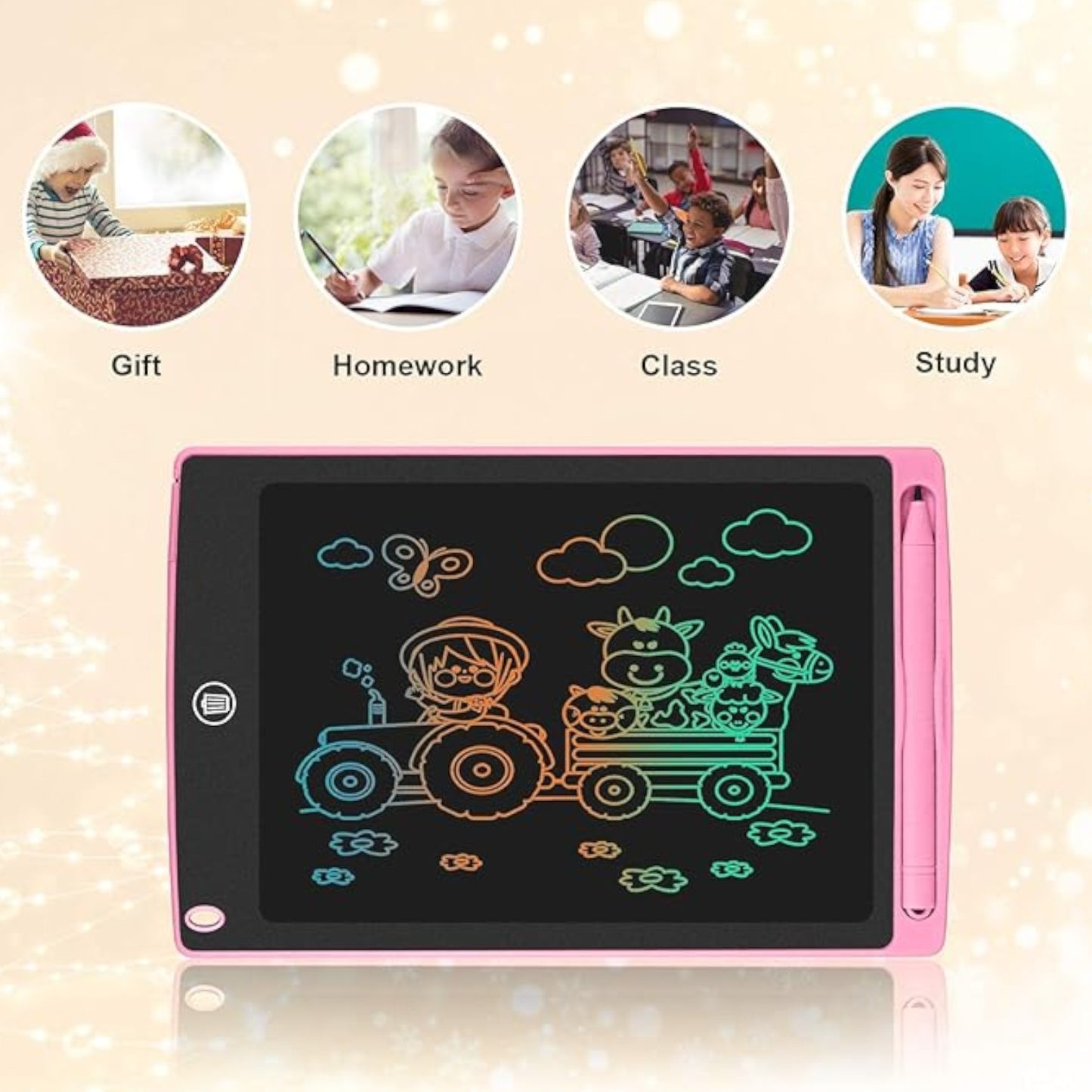 12 Inch LCD PANEL Colorful Writing Tablet Colors May Vary