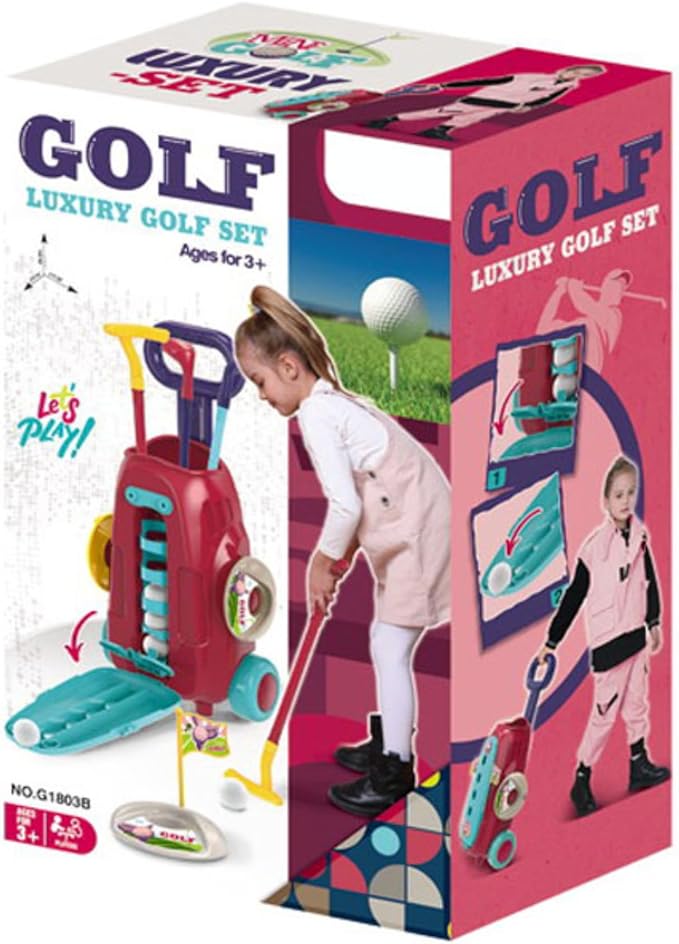 Kids Red Golf Set with 5 Balls Mini Golf