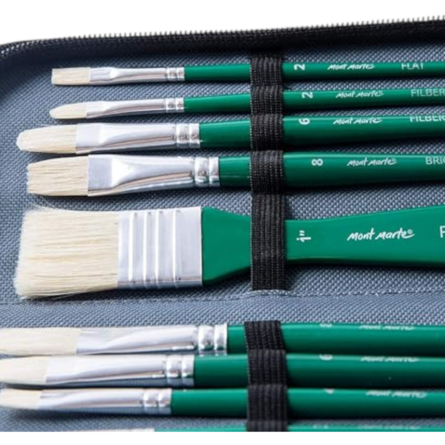 Mont Marte Set Of 10 Pieces Of Professional Oil Brush