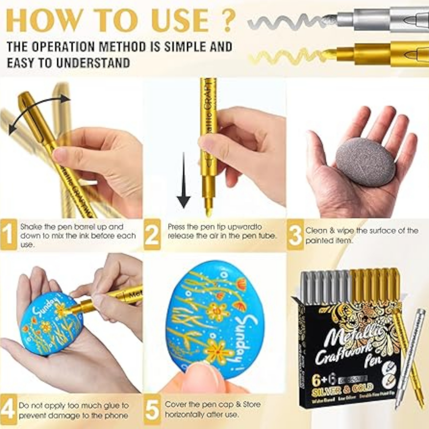 Gold Paint Pen, Gold and Silver Pens