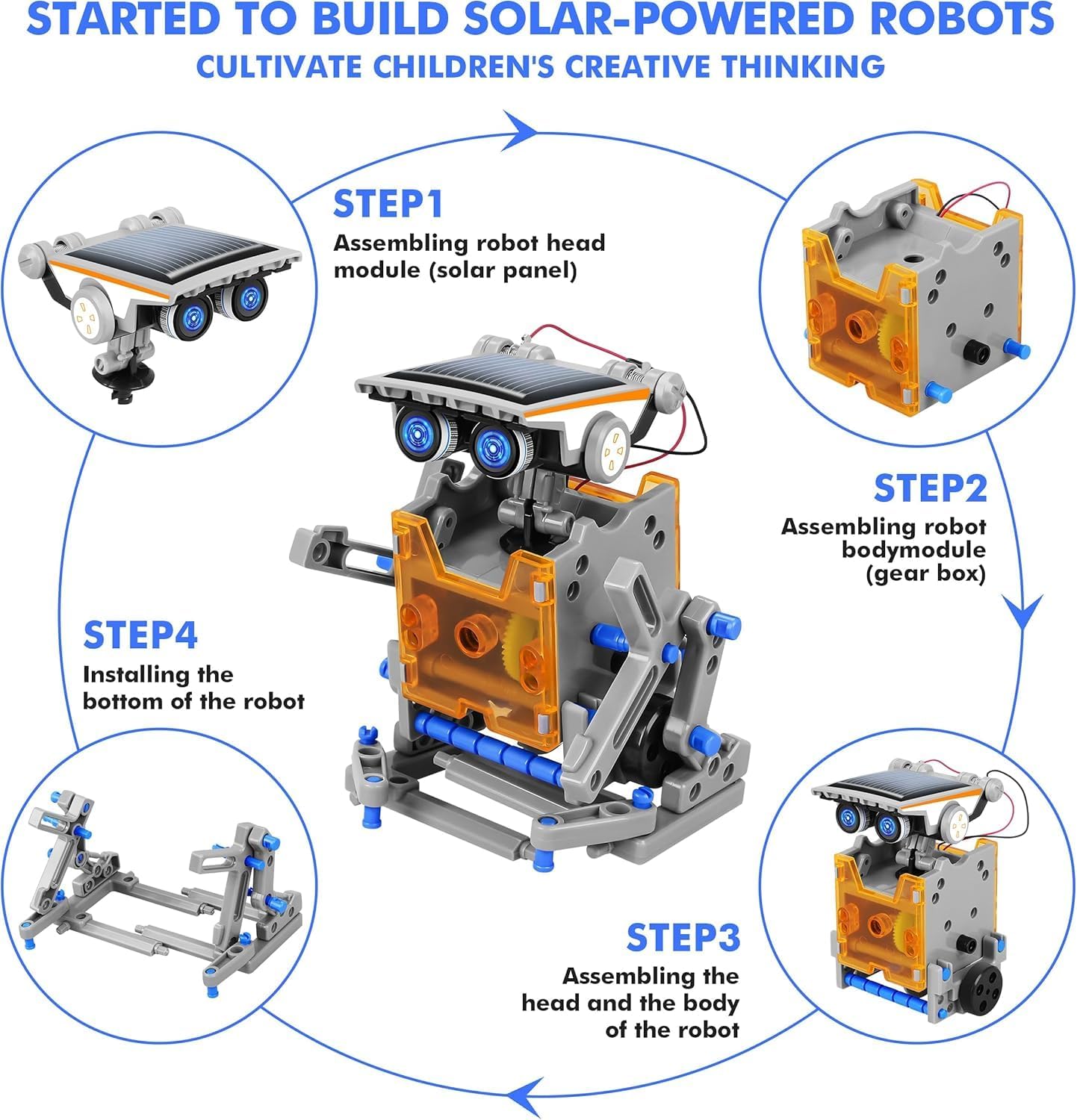 TOYS LAND STEM 13-in-1 Solar Robot, Educational Experiment DIY Robotic