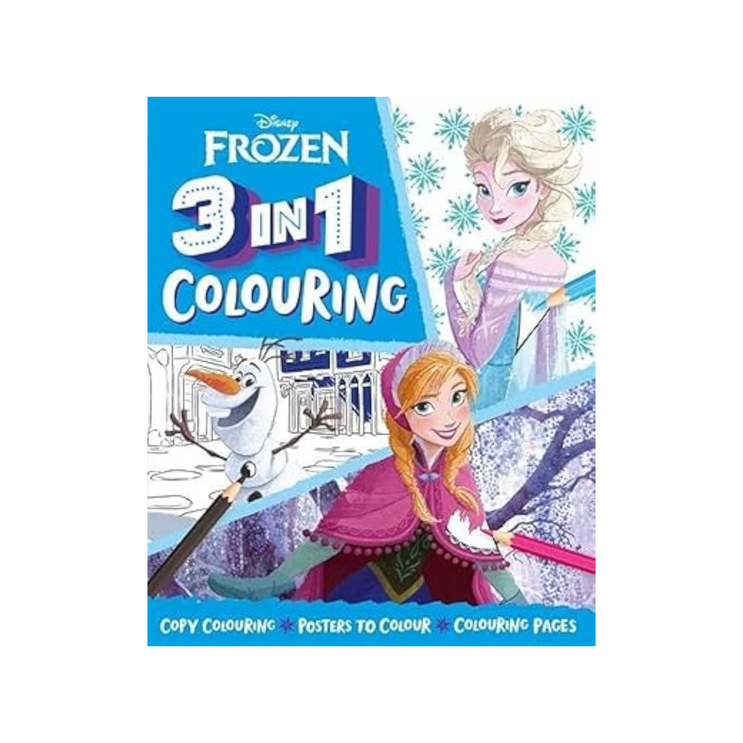 Disney Frozen: 3-in-1 Colouring Paperback – Big Book