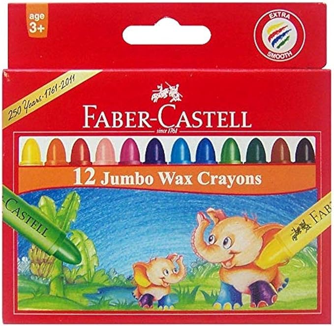 Faber-Castell Jumbo 10.5 cm. Wax Crayons - Set of 12