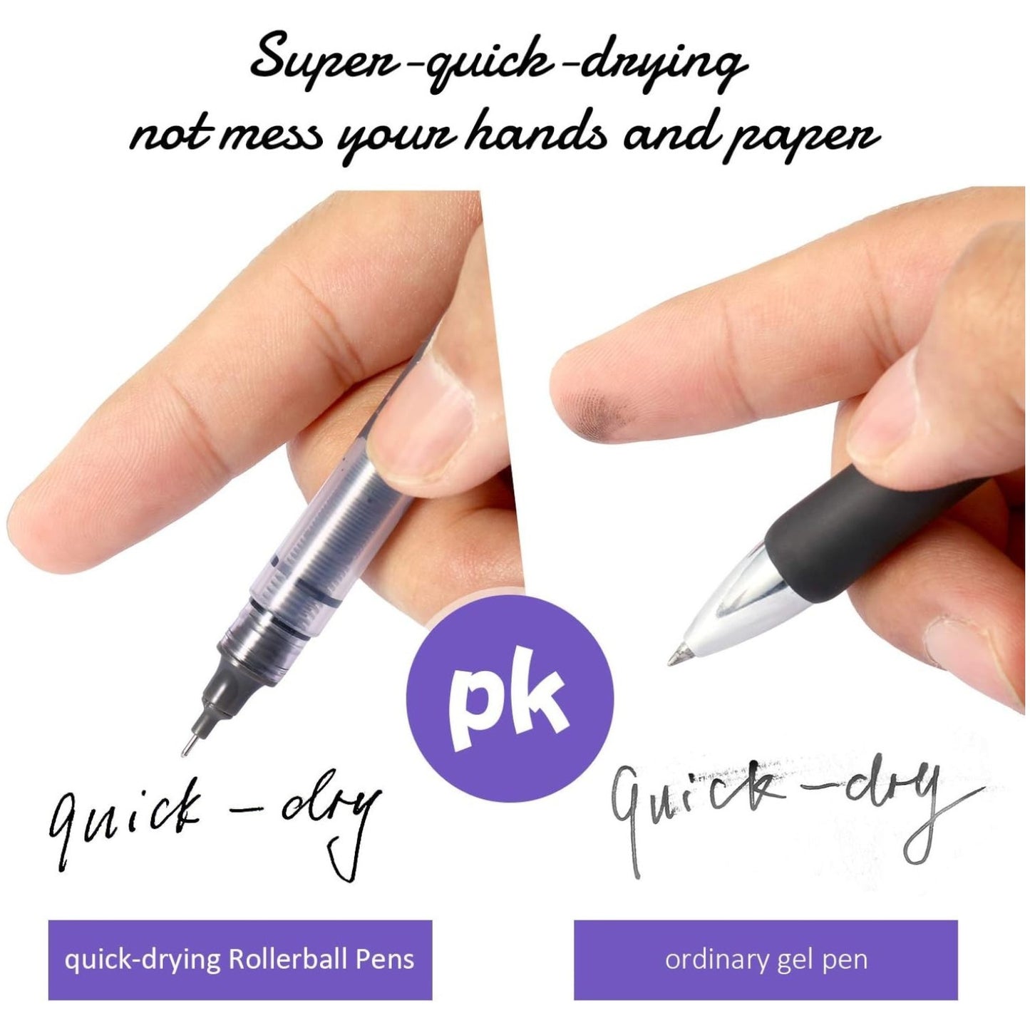8 Pieces Rolling Ball Pens, Quick-Drying Ink 0.5 mm
