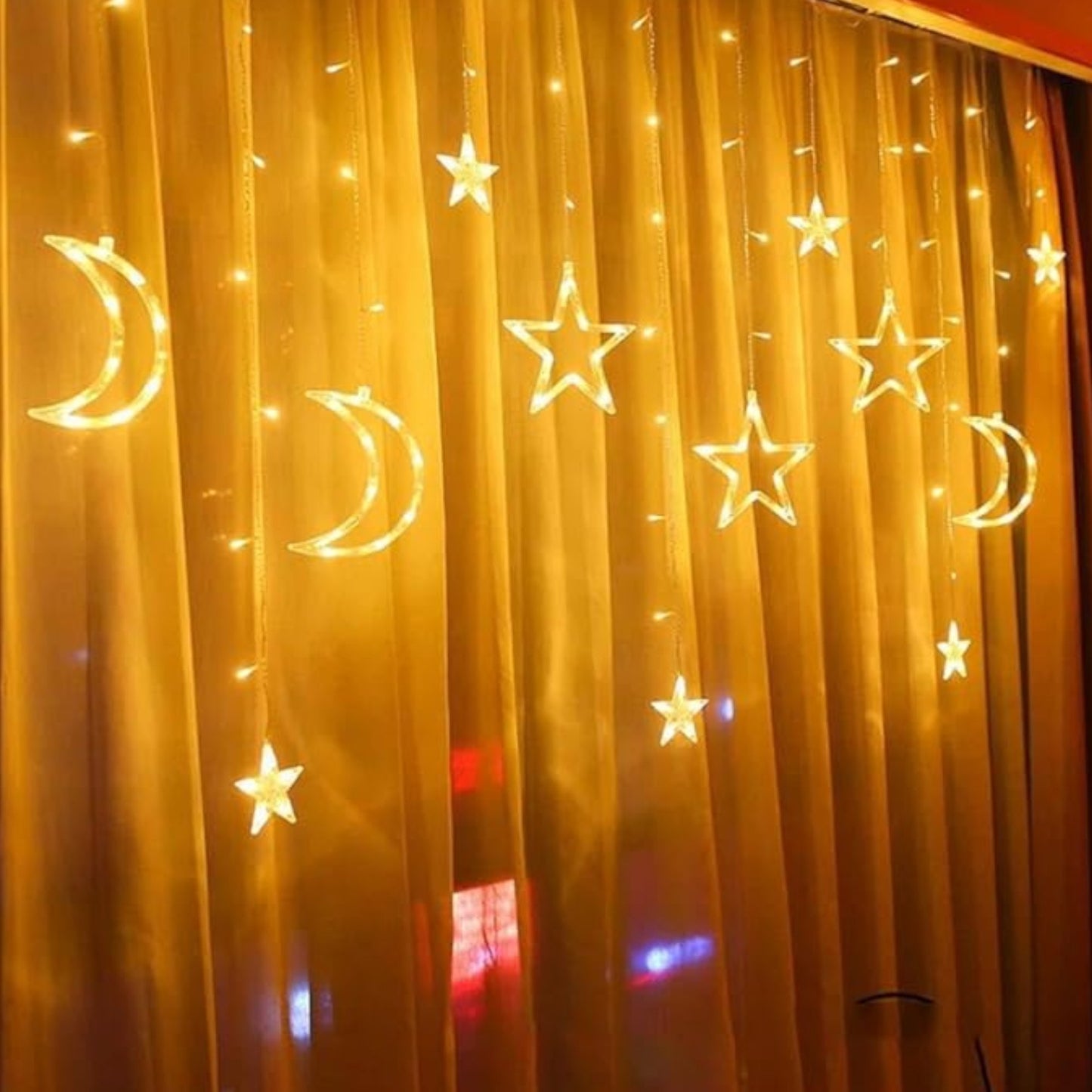 Ramadan Decoration Curtain Star Moon Curtain 3M * M LED Light Up