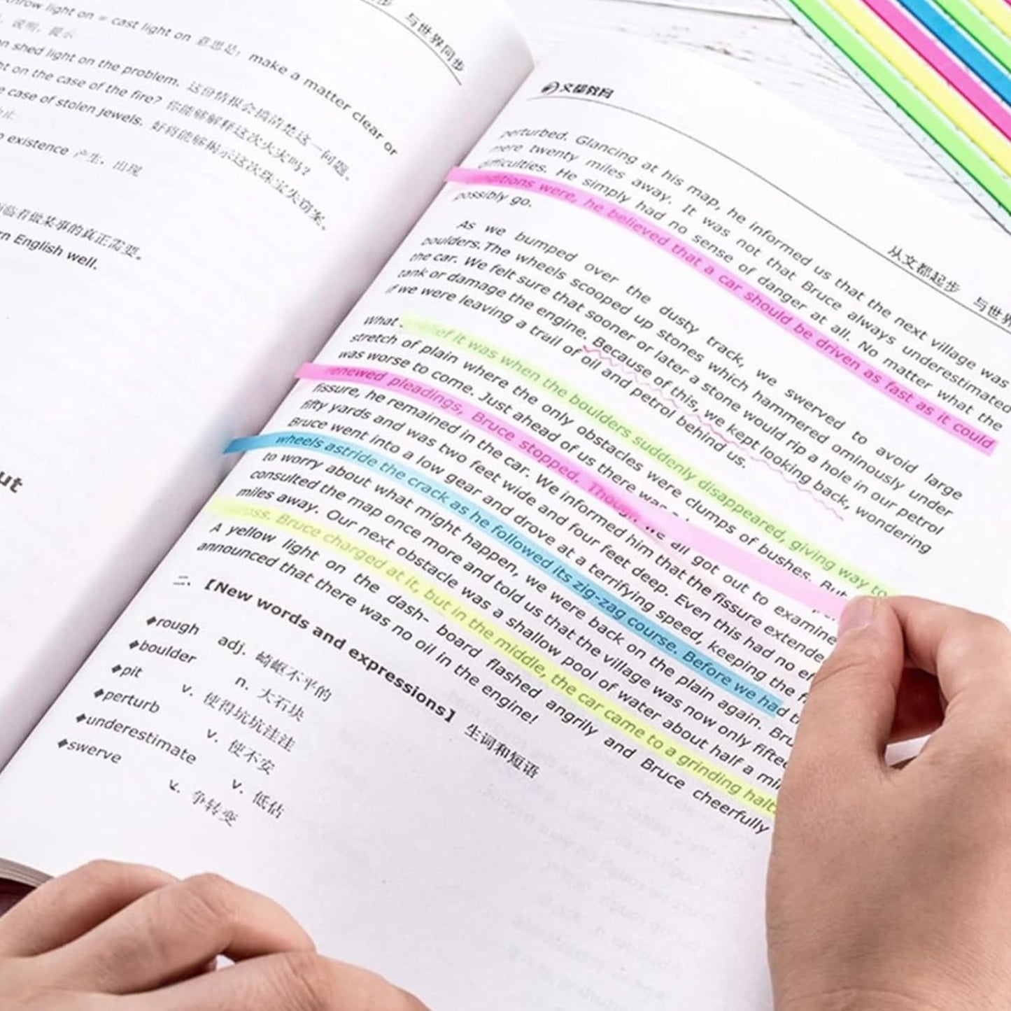 Transparent Long Page, Index Tabs Multicolor, Set Of 160 Sheets