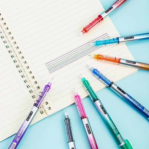 Deli 8-Piece Set of 0.5mm Erasable Gel Pens, Rollerball
