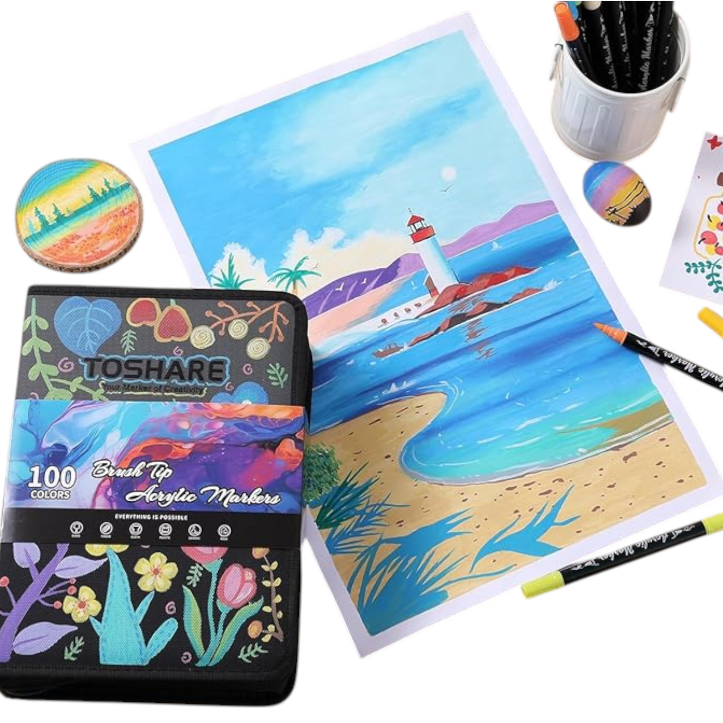 Brush Pens Dual Brush Fine Tip Drawing Pens Pack of 100