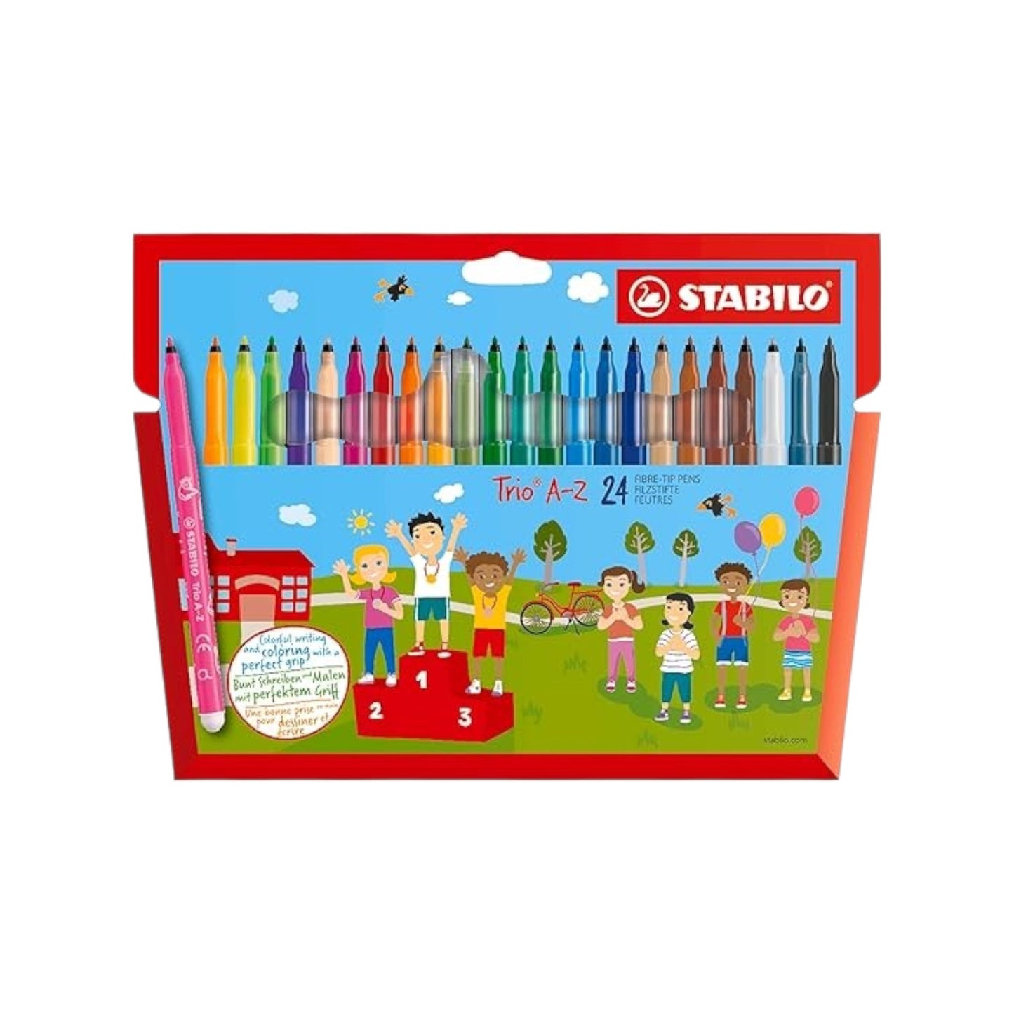 Stabilo Trio A-Z Wallet of 20 + 4 FREE Neon Colors - Felt-Tip Pen