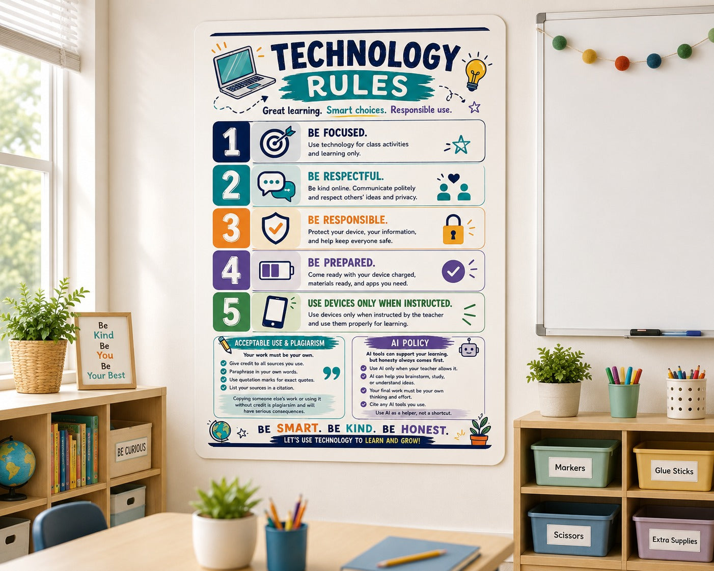 Technology Rules Classroom Poster