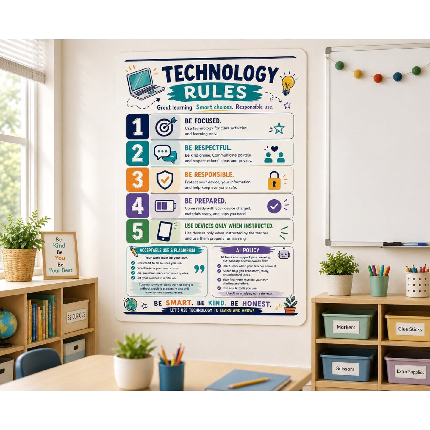 Technology Rules Classroom Poster
