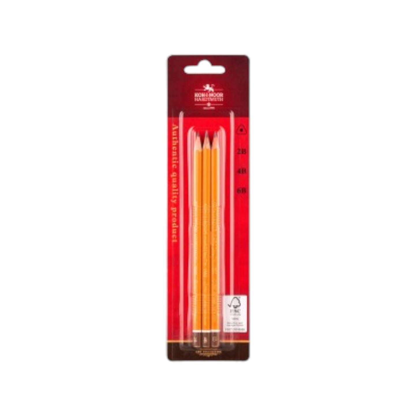Koh-I-Noor 2B 4B 6B Triangular Graphite 3 Pencils