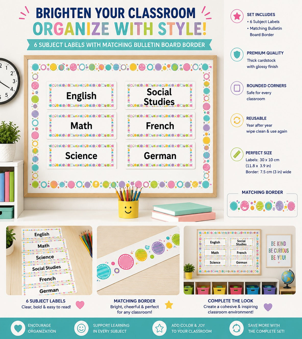 Color Pop Subject Labels – Set of 6