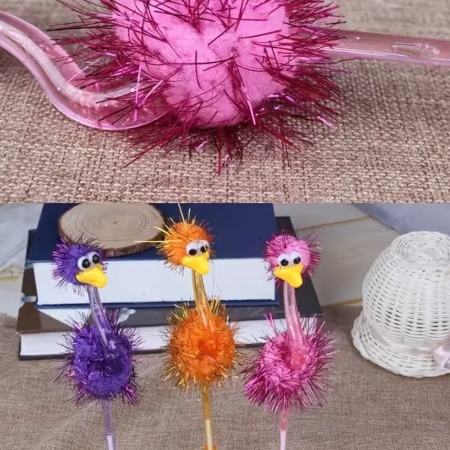 Vibrant Ostrich Themed Pens